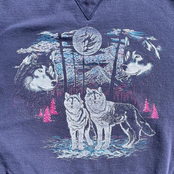 Delta Other - Wolves Wolf Vtg 1990s Delta Crewneck Sweatshirt Men’s Size (XL)